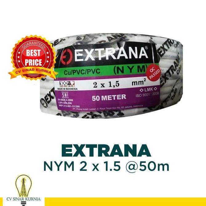 Sale Kabel Listrik Nym 2X1,5 2X1.5 50M Extrana | Extrana Kabel Nym | Sni