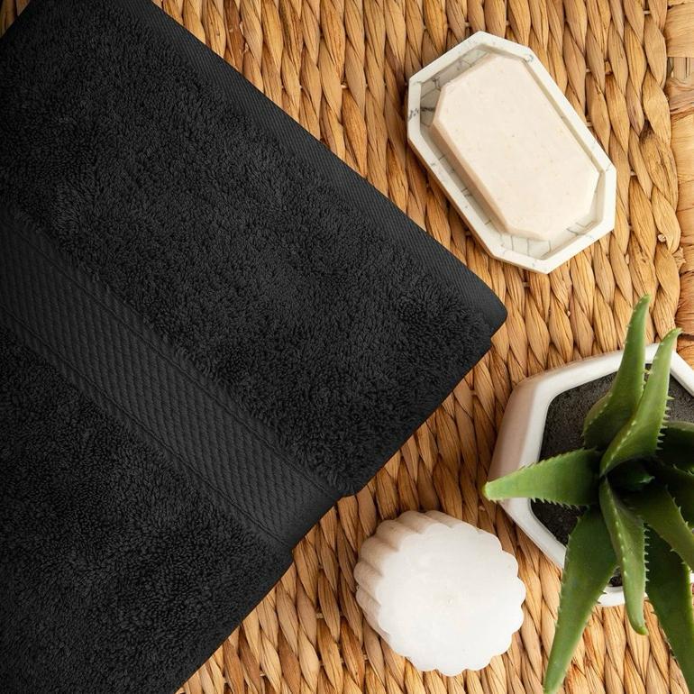 Yt- Handuk Hitam Hotel Ukuran Sedang 50 X 100 Cm Chalmer 400 Gsm Yt-