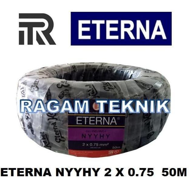 Sale Kabel Listrik Eterna Nyyhy 2X0.75 Mm Rol 50 Meter Serabut Rambut Hitam