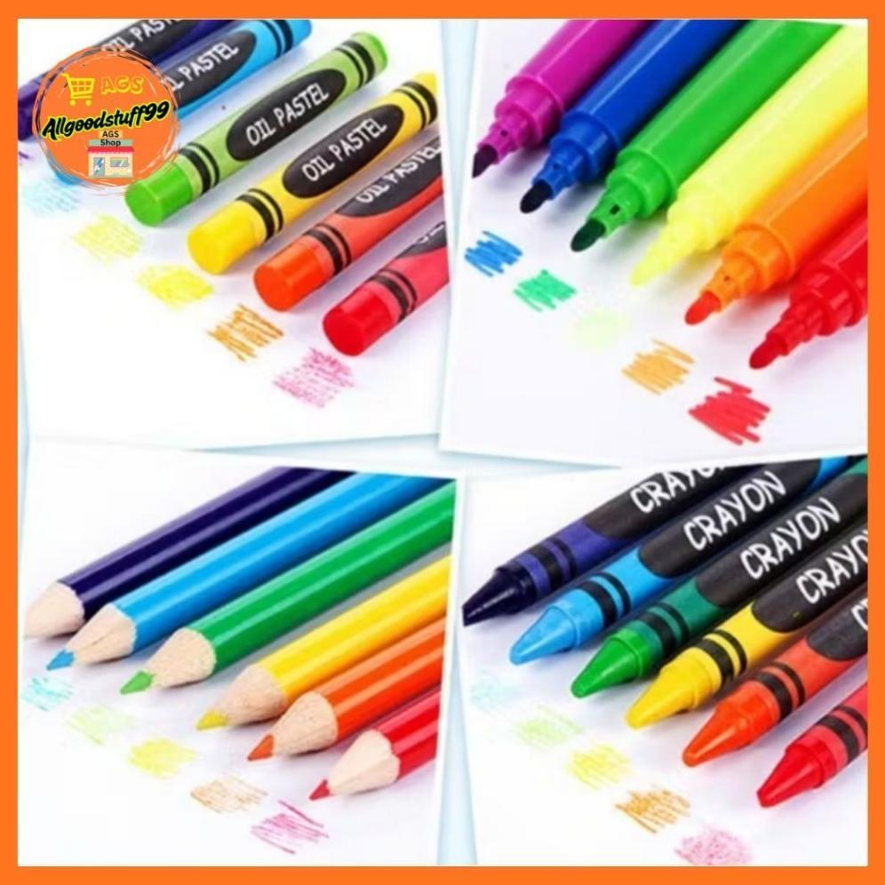 BEST SALE Pensil Warna Crayon Spidol Cat Air Set 150 Pcs Komplit Dalam Koper