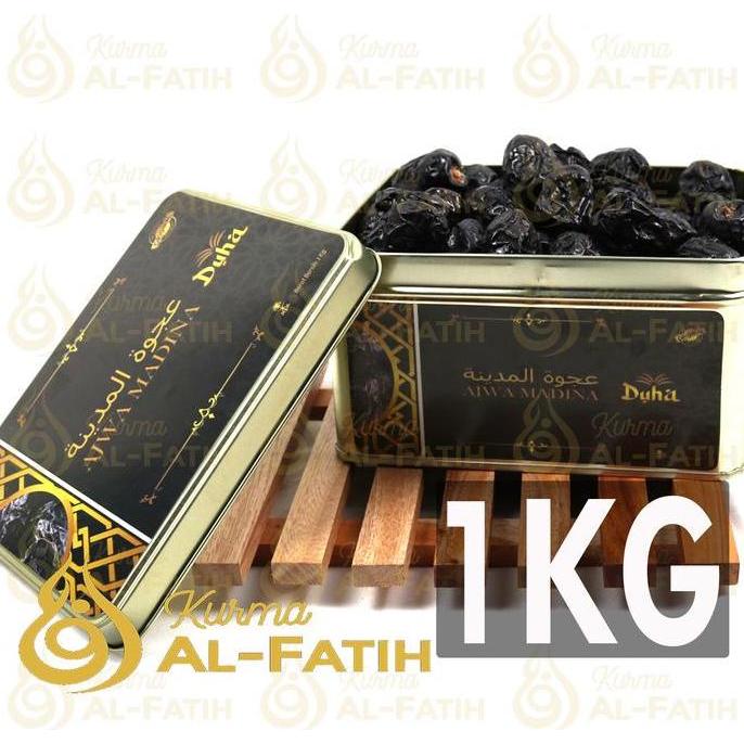 Kurma Ajwa KALENG 1 KG Ajwa Aliyah Madinah Kurma Nabi Kemasan Exclusiv