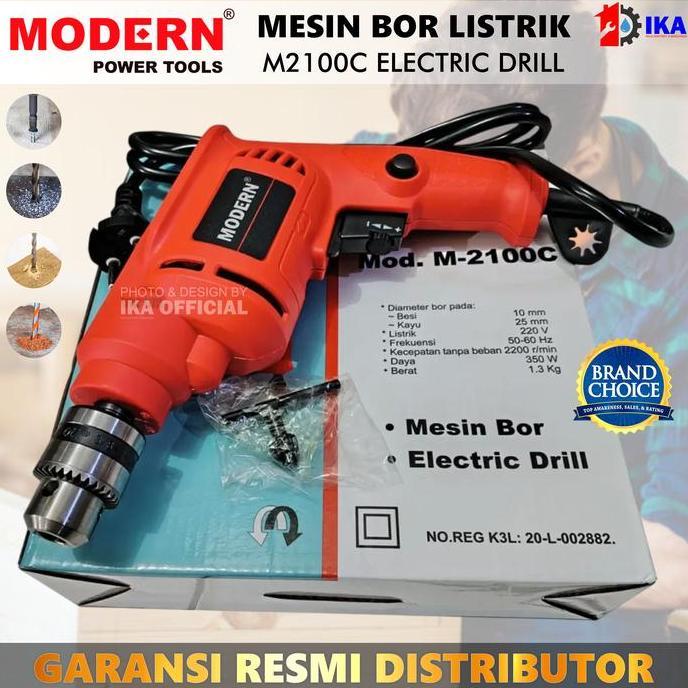 KATERINABLU Mesin bor drill modern tangan M2100 C untuk besi baja kayu ringan