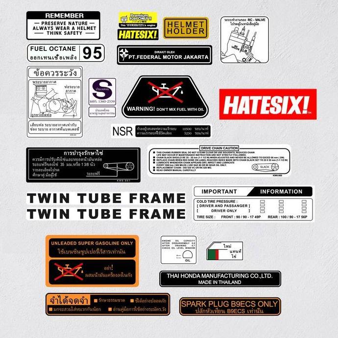 STICKER STIKER DECAL HONDA NSR R NSR RR NSR SP HATESIX PROMO