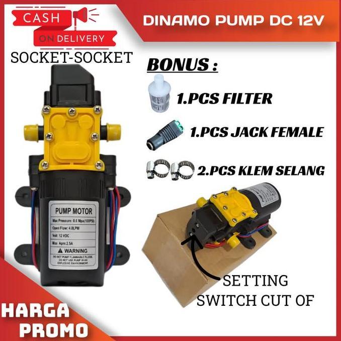 Pompa Air Dc 12V / Dinamo Pompa Sprayer / Cuci Mobil / Steam Motor Terbaik