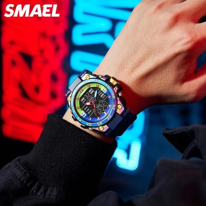 Jam Tangan Analog Digital Pria Wanita SPORT Merk SMAEL Digital 8060