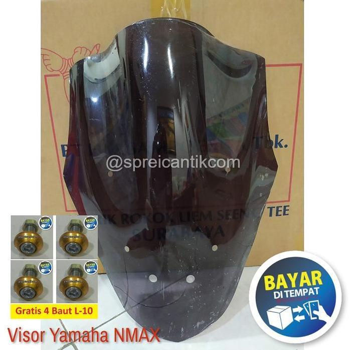 VISOR WINDSHIELD VARIASI NMAX OLD LAMA 2015 - 2019 TINGGI 46CM - HITAM PROMO