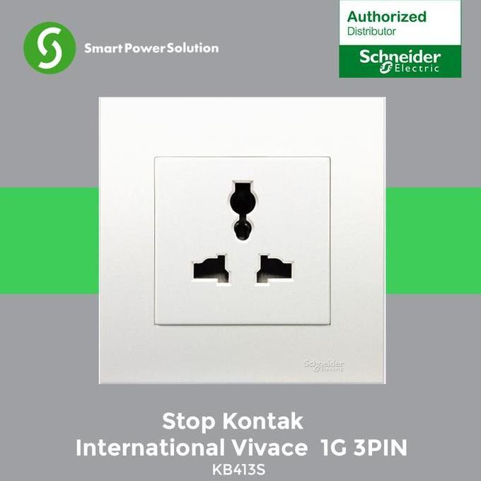 Schneider Stop Kontak Universal 3 Pin Vivace - KB413S