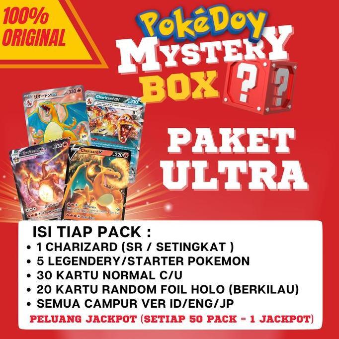Kartu Pokemon Charizard Mystery Box TCG Card V Ex Vmax SAR SR RR GX Foil Holo Vstar Pack Misteri Pok