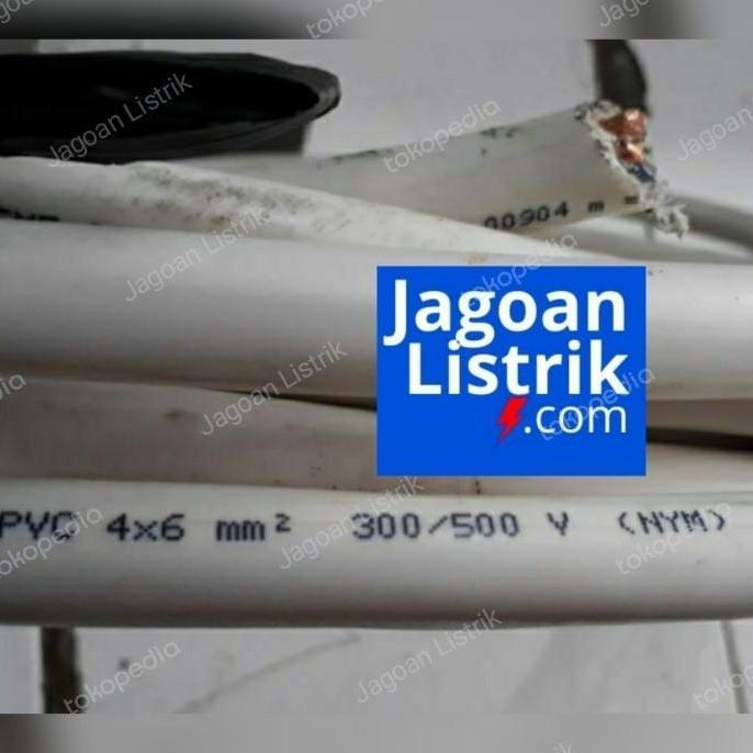 Promo Kabel Listrik Putih Kawat NYM 4 x 6 mm ecer Supreme NYM 4x6 per meter Pvc Tembaga Diskon