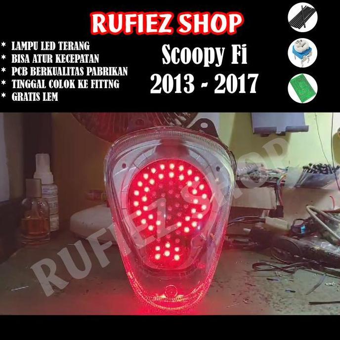 Promo Custom lampu stoplamp running scoopy fi 2013 2014 2015 2016 2017 Diskon