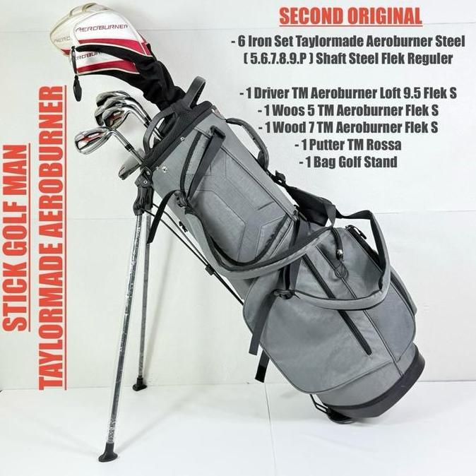 TERMURAH - Stick Golf Man Taylormade Aeroburner Golf Shaft Steel Fullset Bag Golf Original