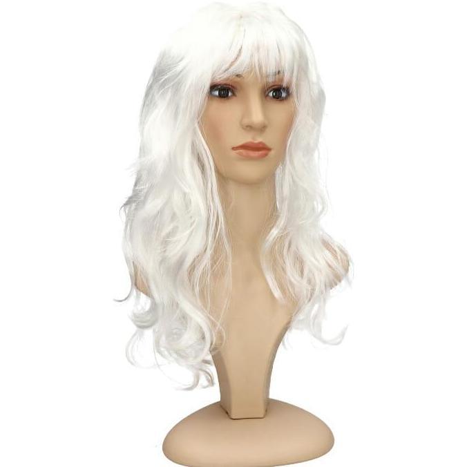 WIG WARNA PUTIH PANJANG KERITING COSPLAY ZEUS SANTA