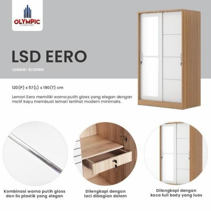 lemari baju sliding lemari pakaian sliding 2 pintu kaca olympic