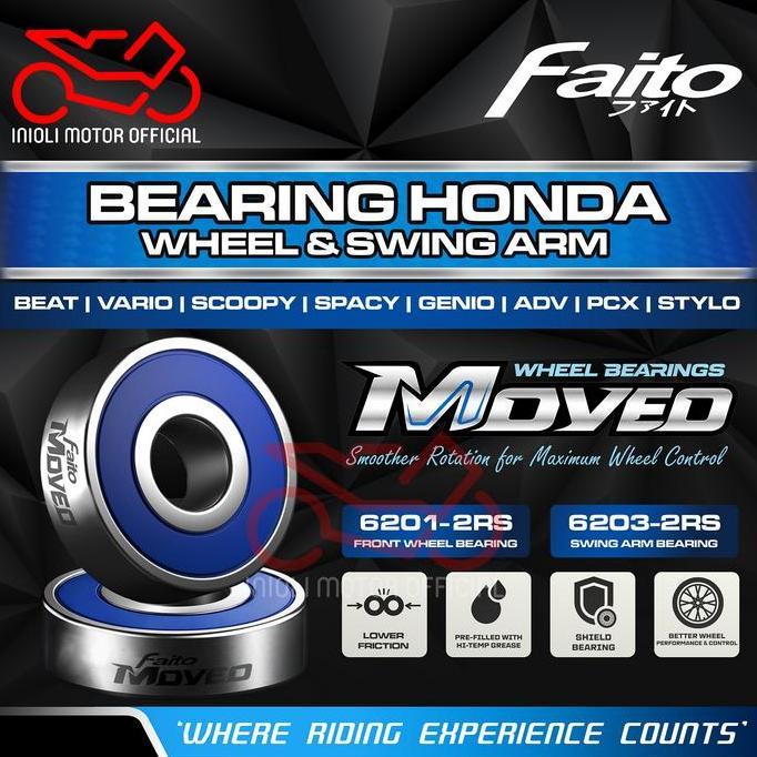 PROMO FAITO WHEEL BEARING LAHER RODA DEPAN 6201 BEAT SCOOPY PCX ADV GENIO VARIO STYLO DELUXE SUPRA G