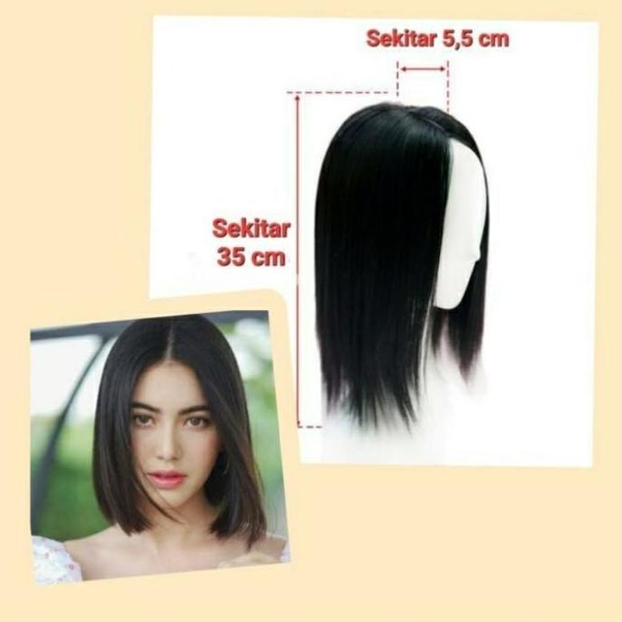 TOUPEE PONI BELAH TENGAH WIG PENUTUP UBAN PONI PANJANG BELAH TENGAH TOUPEE TANPA PONI PROMO