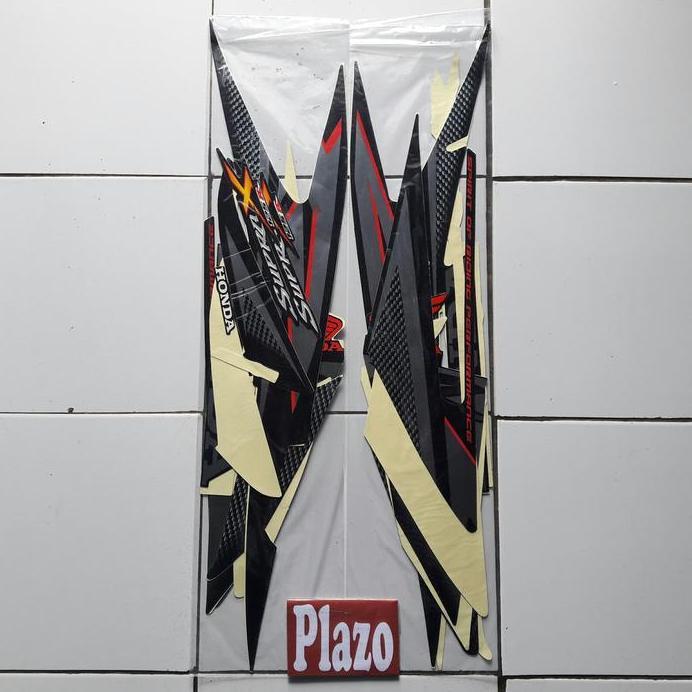 stiker striping body motor Supra X 125 2007 Hitam