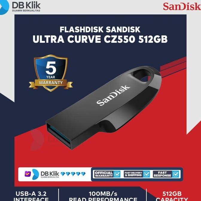 Flashdisk SanDisk Ultra Curve CZ550 512GB USB 3.2 (SDCZ550-512G-G46)