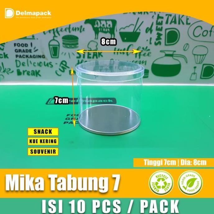 TABUNG MIKA 7 CM + TUTUP - KEMASAN TOPLES ALAS KALENG - FOODSAFE