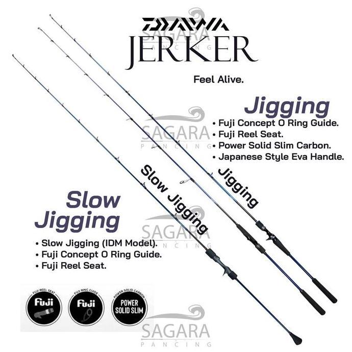 Joran Daiwa Jerker Joran Slow Jigging Rod Jigging Joran Solid Carbon Ring Sudah Fuji