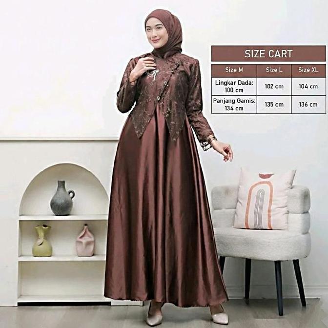 Sale Terlaris Debatik - Gamis Terbaru Gaun Mewah Simpel Kekinian Baju Lebaran Kondangan Pesta  Musli