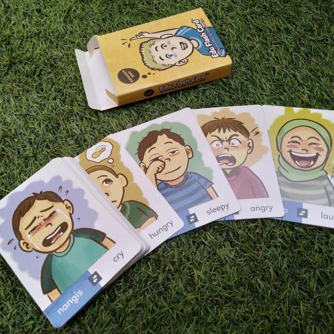 EDUFLASH CARD Seri Ekspresi kartu mainan anak uno kartun emosi emotion