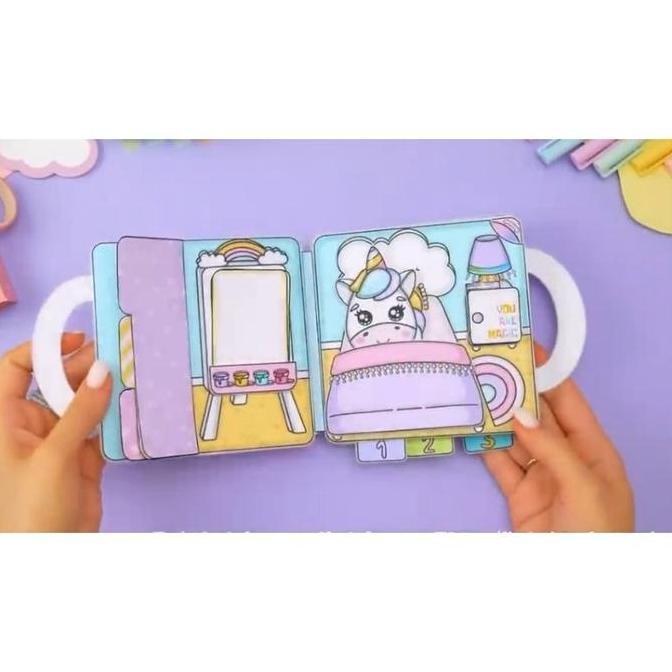Paper Doll Unicorn House Mainan bongkar pasang boneka kertas