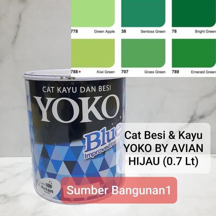 Cat Kayu Besi YOKO by AVIAN (0.7 lt) cat minyak lis hijau muda tua