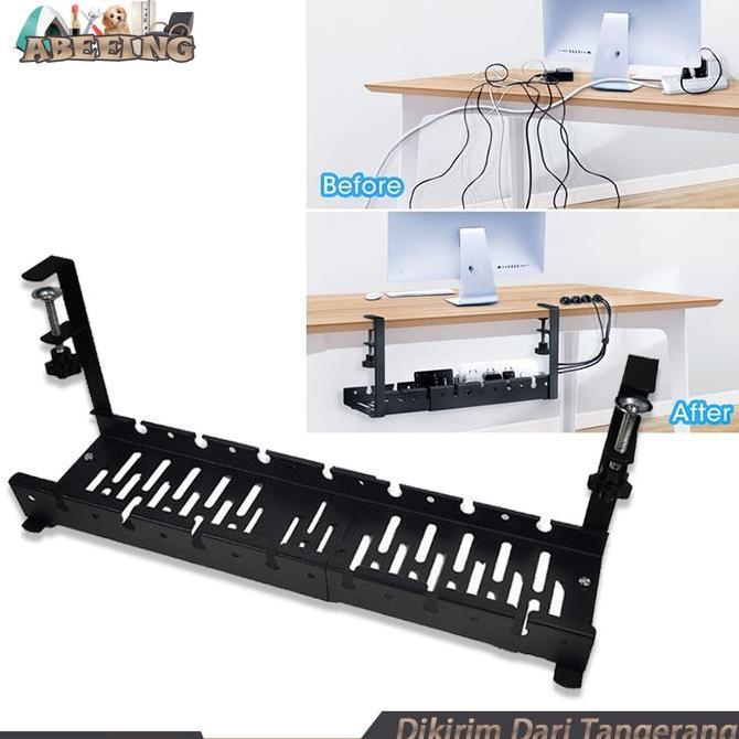 SYAUBAN Cable Management Under Desk Rak Kabel Organizer Bahan Stainless Steel Organizer Kabel