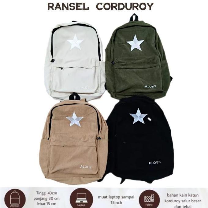 OOTD Tas ransel corduroy backpack corduroy | tas ransel sekolah Corduroy Pria Wanita OOTD