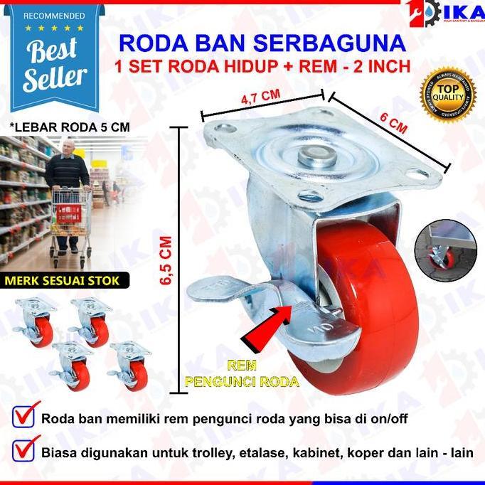 BOVANA Roda Caster Roda Etalase Roda Bulat Karet SKK TG 50 UKURAN JUMBO Roda