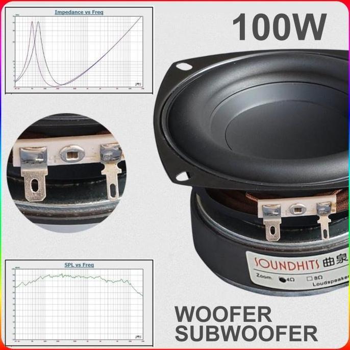 Speaker Subwoofer 4 Inch 100w Hifi Woofer Low Bass Speaker