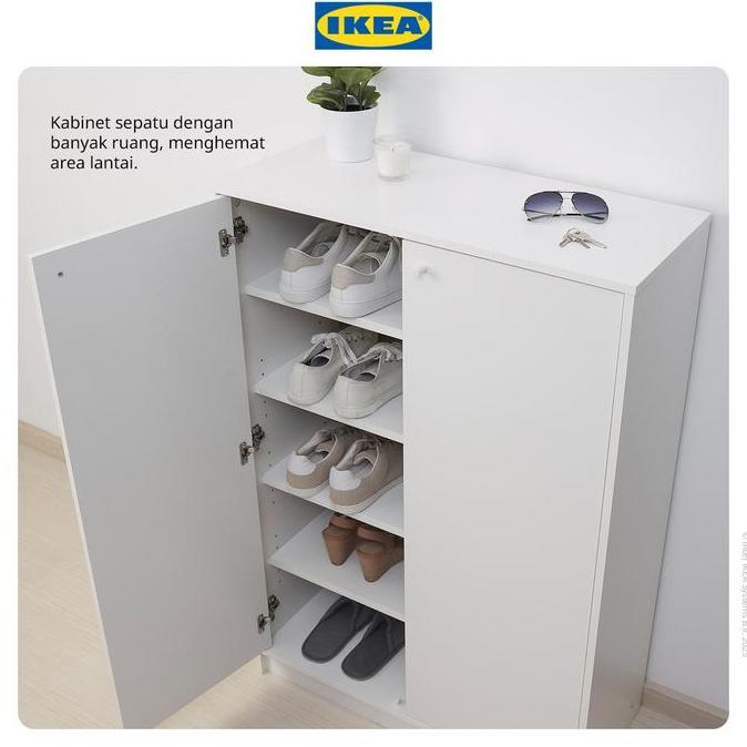 IKEA KLEPPSTAD Kabinet Tempat Sepatu Putih Minimalis 80x35x117 cm