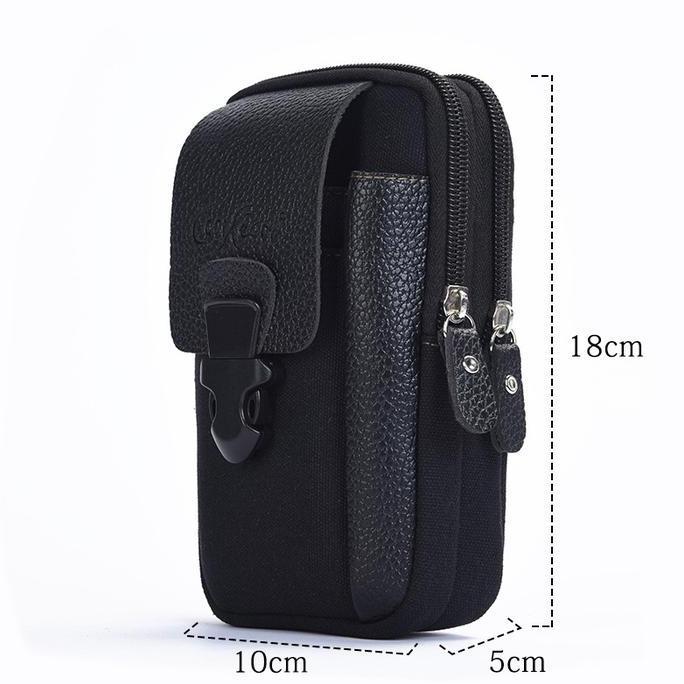 FLASH SALE Tas Pinggang Pria Dompet Hp Cowok Kanvas FLASH SALE