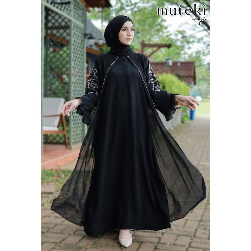 Berkualitas [Muteki] Nadira Abaya Dress - Abaya Muslimah By Muteki Unique