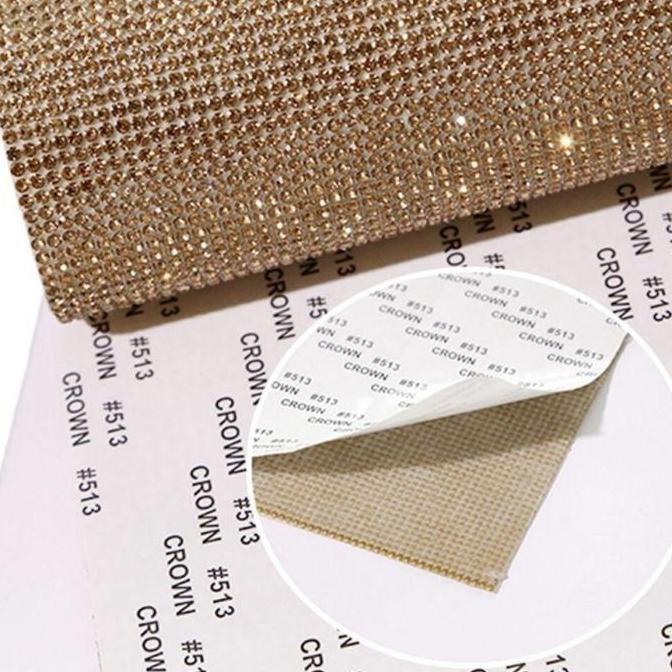 Sumimasen- Diy Stiker Kristal Berlian Imitasi 12*20Cm Rhinestone Sticker Self Adhesive Glass Rhinest