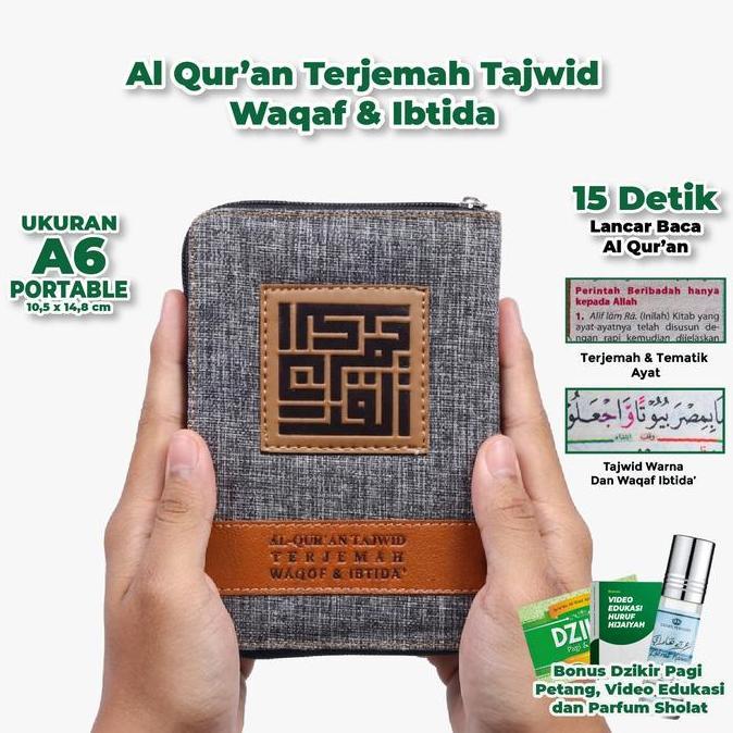 [BELI 1 DAPAT 4] Al Quran Saku A6 Mecca Jaket Resleting | Mushaf Terjemah Tajwid Warna Rasm Utsmani 
