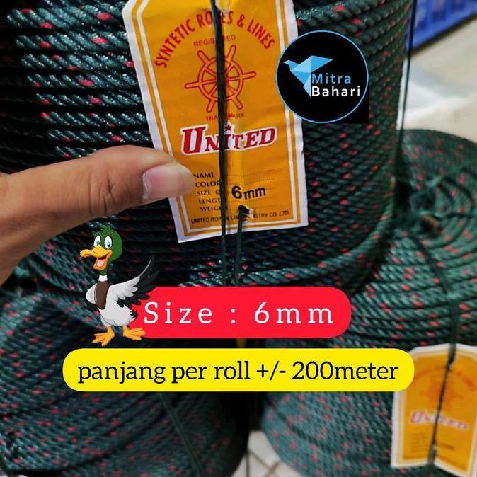 Murah Tali United 6Mm 1Roll | Tali Tambang 6Mm | Tali Kapal | Tali Proyek | Tambang 6Mm United