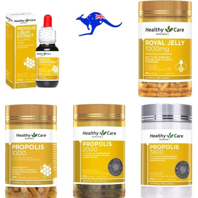Bitamin- Healthy Care Propolis 2000Mg 3800Mg 3800 1000 2000 Mg 200 Capsules Liquid Royal Jelly 1000M