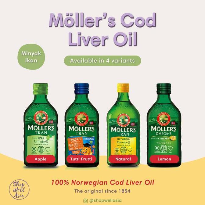 Bitamin- Moller'S Tran Cod Liver Oil - Minyak Ikan Cod Segar Dari Lofoten Norwegia Utara Kaya Omega-