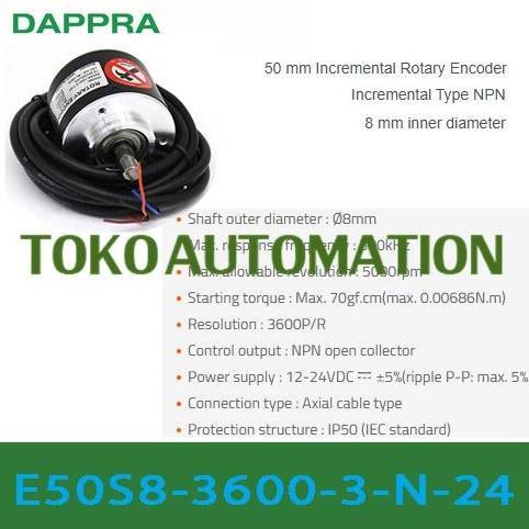 E50S8-3600-3-N-24 E50S8-3600 3 N 24 E50S8 3600 3-N-24 ROTARY ENCODER OJ19