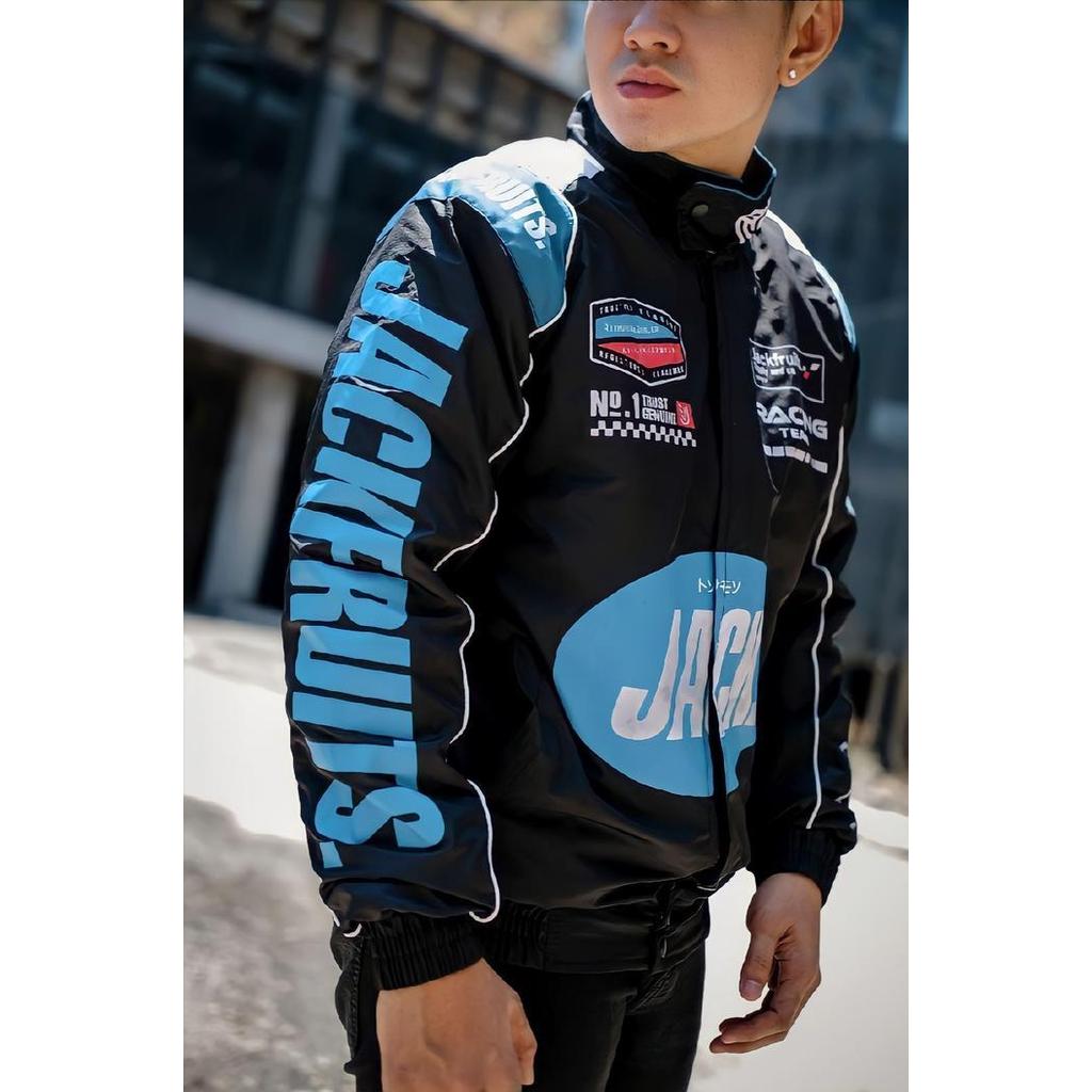 Nascar Jacket Vintage Jackfruits Racing Team Black | Jaket Nascar Original Dan Terpercaya