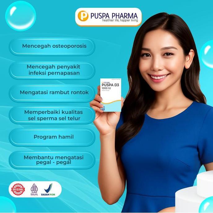 Kenk- {Spesial Dokter Puja} Paket Promil Suami Istri - Puspa D3 Vitamin D3 1000 + Picozinc - B6 (Zin