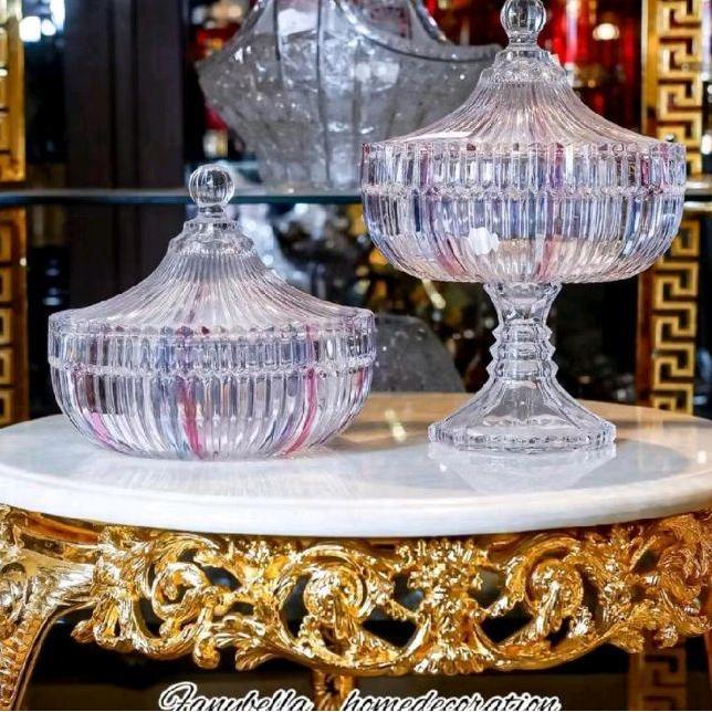 Termurah / Hot Sale Toples Kaca Kristal Soga Ungu Mewah Lebaran Berkilau Import Dekorasi Hiasan Ruma