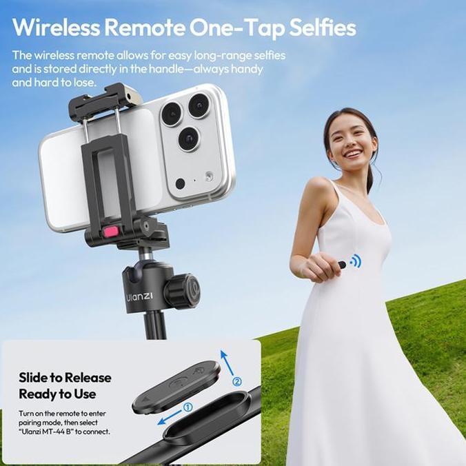 Ulanzi Mt-44B 2-In-1 Selfie Stick Tripod For Camera & Smartphone Hp Ulanzi Mt44B Mt-44 B Mt44 B Mini