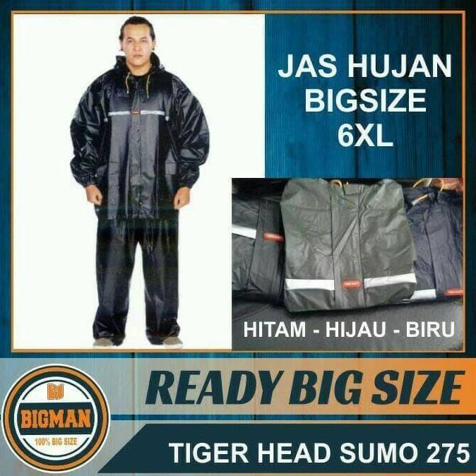 Jas Hujan Tiger Head Sumo 275 Setelan Jaket Celana Size Jumbo Big Size 6XL Mantel Mantol Raincoat