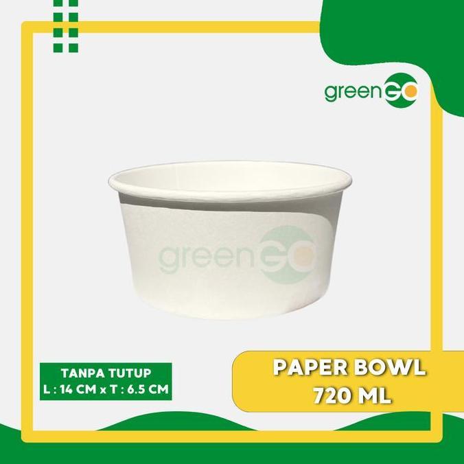 PAPER BOWL POLOS 500ML & 720ML ISI 50PCS TANPA TUTUP PAPER BOWL YOSHINOYA PAPER BOWL CHICKEN KATSU P