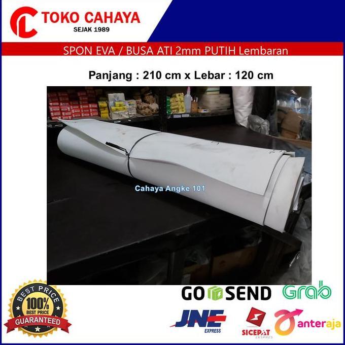 Spon Eva Sponge Busa Ati Spon Karet 2mm Putih 120 x 210 cm Lembaran