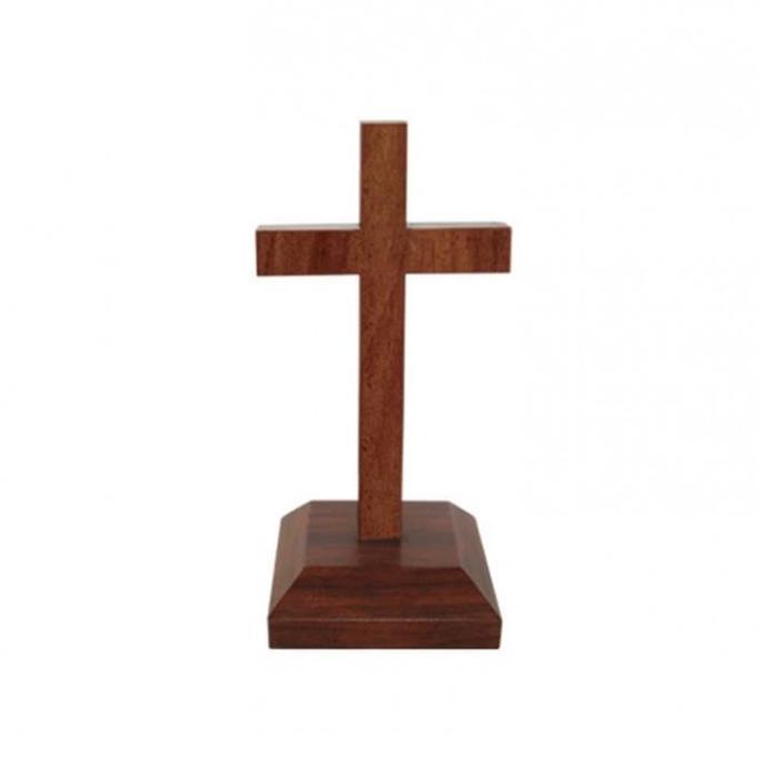 Salib Duduk Kristen Kayu 15cm  Salib Meja Kayu Pajangan Kristen  Salib Kayu