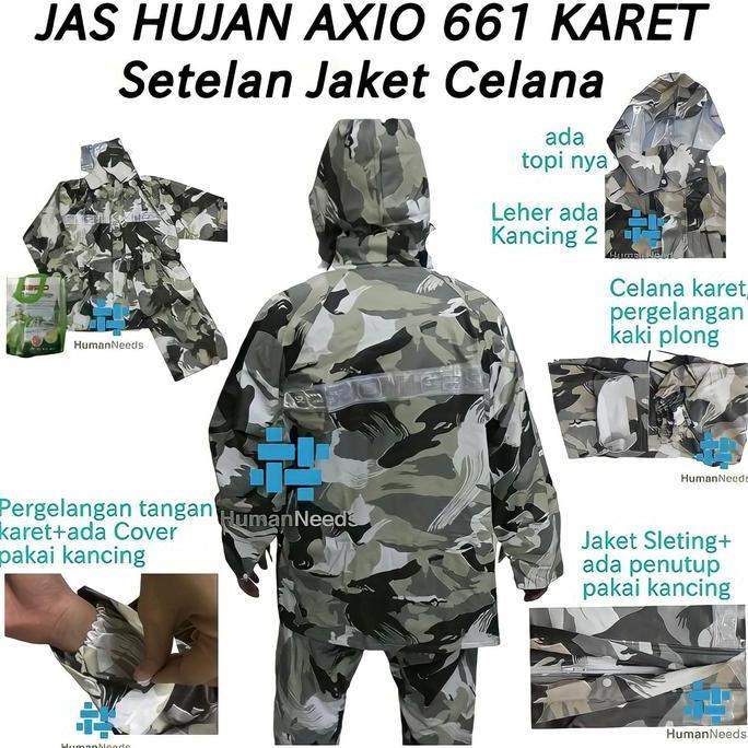 Jas Hujan Axio 661/Mantel Hujan Axio 661 Original/Axio661 Karet Rubber
