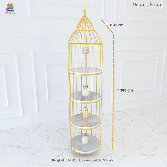Rak Sangkar Burung Minimalis Aquilla | Minimalis Rak Susun Rak Shabby Rak Besi Dekorasi Rak Mulfungs
